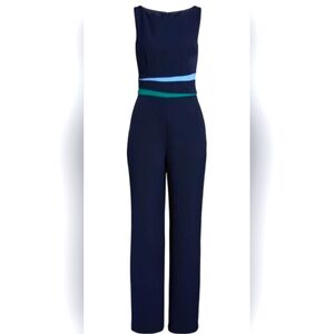 Vince Camuto Color Block Crepe Jumpsuit with Minimalist Elegance